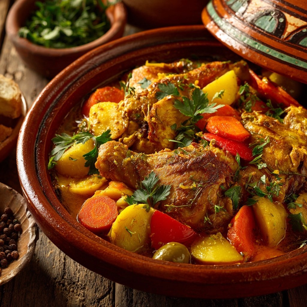 Internationale Küche Marokkanisches Hähnchen-Tagine