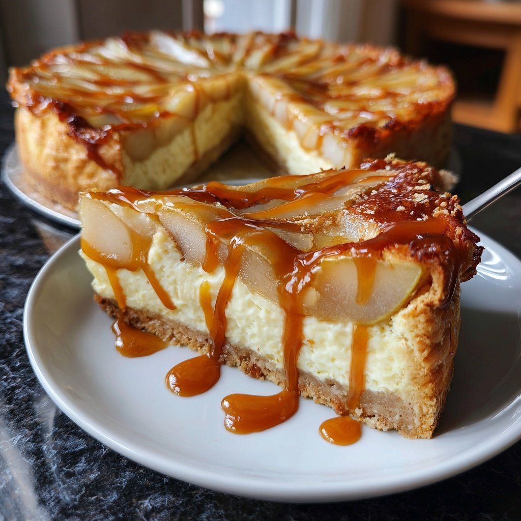 Birnen-Karamell-Käsekuchen-Torte
