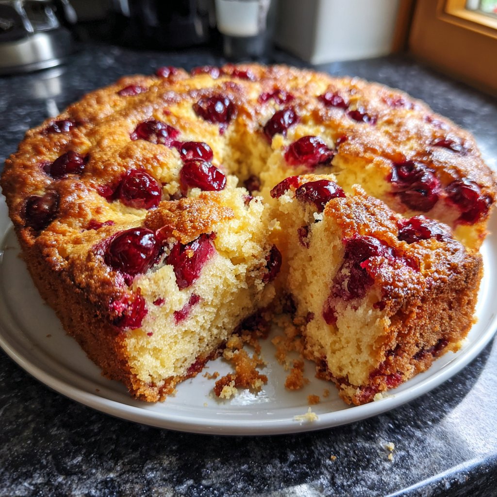 Blechkuchen mit Vanille und Kirschen