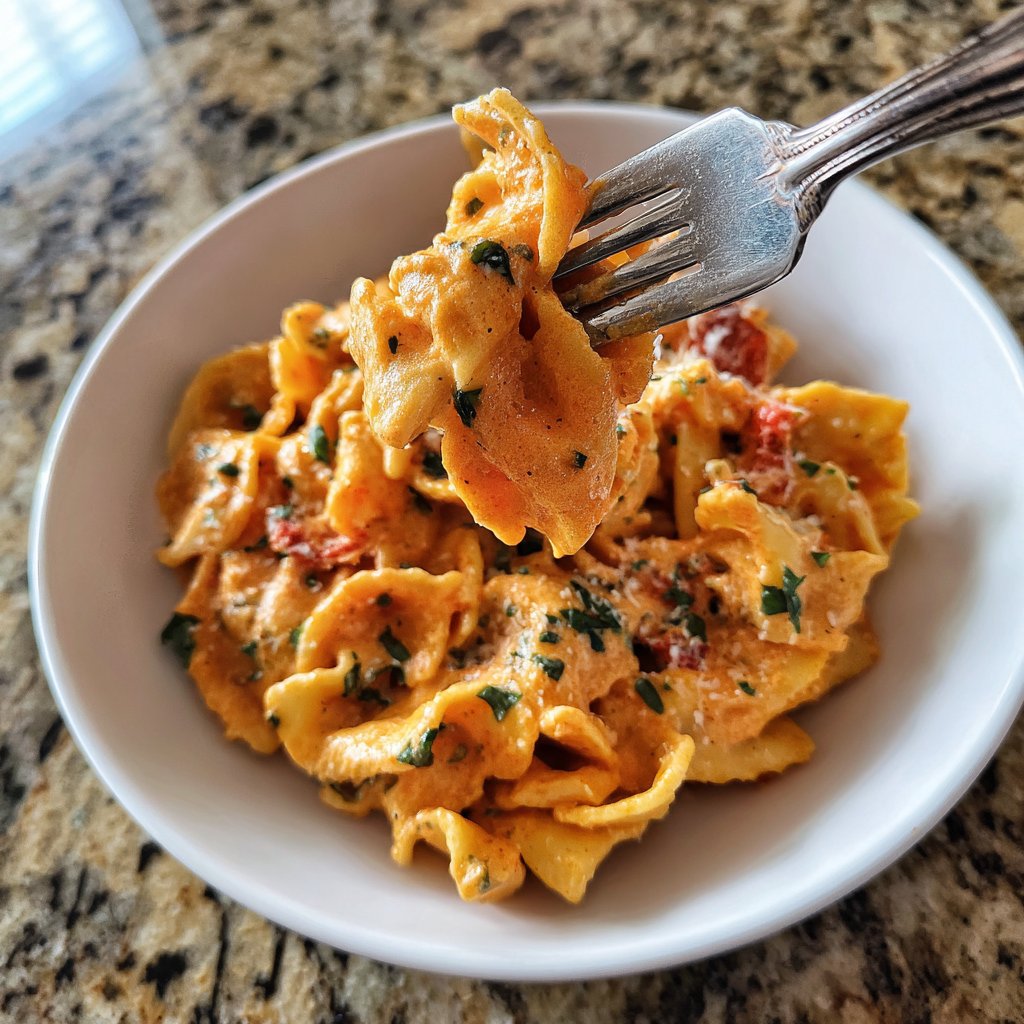 Pasta mit rosa Vodkasauce