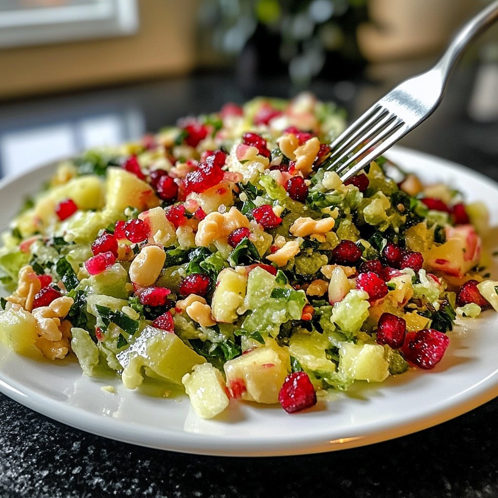 Grünkohlsalat mit Granatapfel und Walnüssen