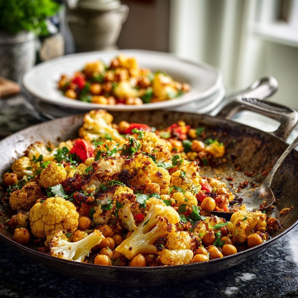 Blumenkohl Kichererbsen Pfanne Orientalisch